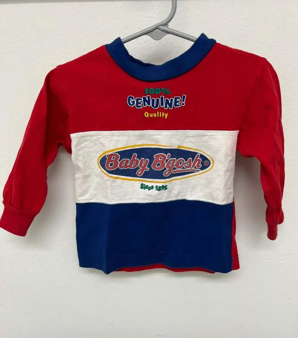 Vintage Baby B'gosh Colorblock Long Sleeve Shirt Size 12 MOS